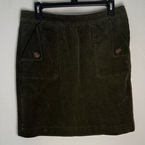 Brooks Brothers Olive Corduroy Skirt – Pocket Detail – Size M